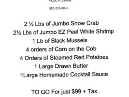 Surfside Shrimp Company menu