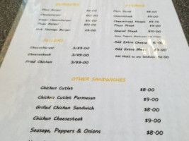 Bricker’s Burgers menu