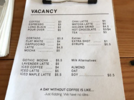 Vacancy Coffee inside