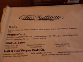 The Sullivan Public House menu