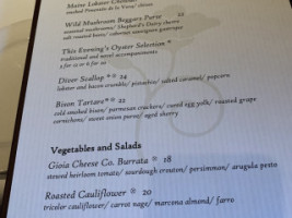 Mariposa menu