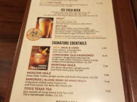 Longhorn Steakhouse menu