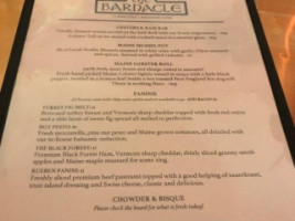 The Barnacle menu