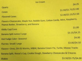 Dairy Nook menu