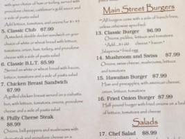 Rins Main Street Cafe menu