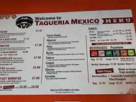 Taqueria Mexico menu