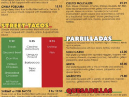 Cielito Lindo Mexican menu