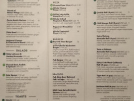 Back Bay Tavern menu