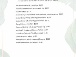 Jewels Caribbean menu