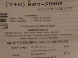 Giovanni's Pizza menu