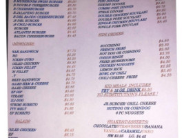 Atlantis Burgers menu