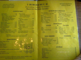 Burger Hut menu