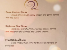 Two Que's Catering menu