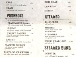 Peacemaker Lobster Crab Co. menu