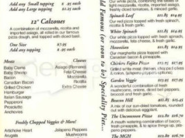 The Upper Crust menu