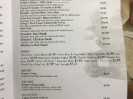 Pampy's Cuban Bakery menu