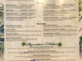 Palm Thai menu