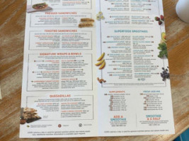 Tropical Smoothie Cafe menu