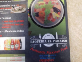 Taqueria El Paraiso menu