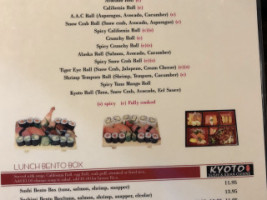 Kyoto Sushi Asian Cuisine menu