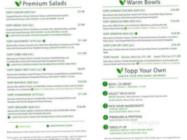 Toppsalad menu