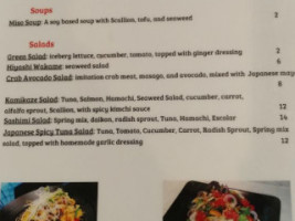 Sushi Bomb menu