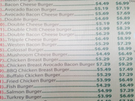 Savory Burger menu