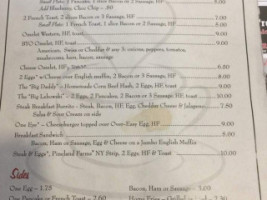 Kristi's Cafe menu