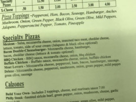 The Pizza Barn menu