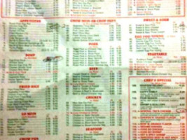 Great Wall menu