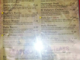 El Vallartas Mexican menu