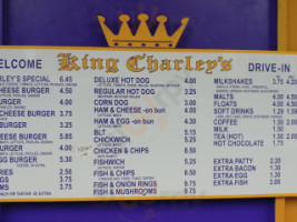 King Charley's Drive-in menu