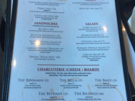 B's Wine menu