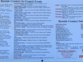 Barnside Creamery menu