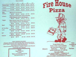 Firehouse Pizza menu