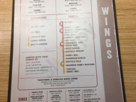 Buffalo Wild Wings menu