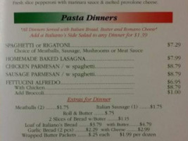 Italiano's Pizzaria menu