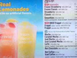 Mcdonald's menu