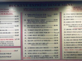 Buckeye Express Diner menu