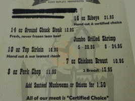 The Fort Steak House menu