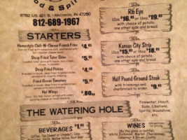 Honey Jug menu