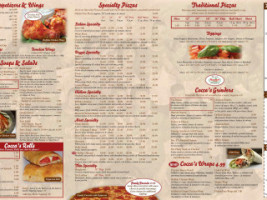 Cocca's Pizza menu