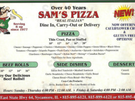 Sam's Pizza menu