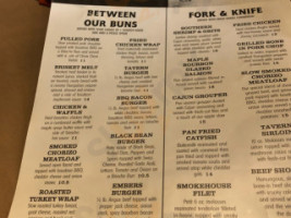 Oak Embers Tavern menu