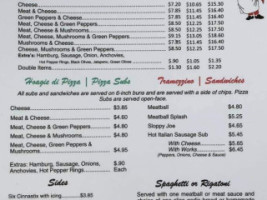 Mary Zifer's Pizza Shop menu