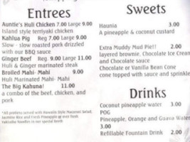 Lilo's Hawaiian Bbq menu