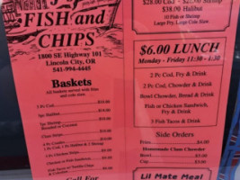 J's Fish Chips menu