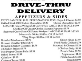 Pete's Eats menu