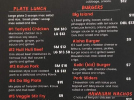 Sweet Hawaiian menu