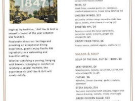 1847 And Grill menu